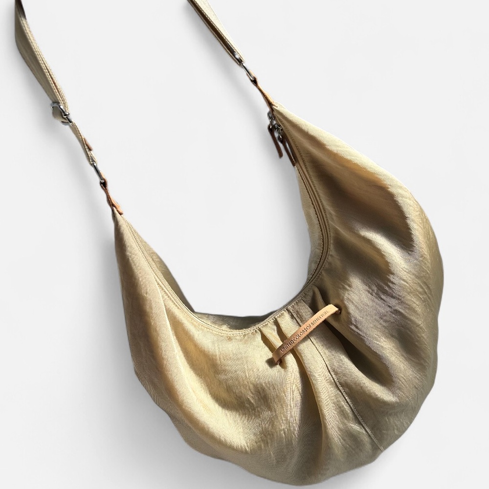 Spacious Beige United Colors of Benetton Hobo Bag – Stylish & Practical